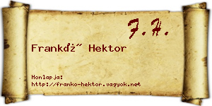 Frankó Hektor névjegykártya